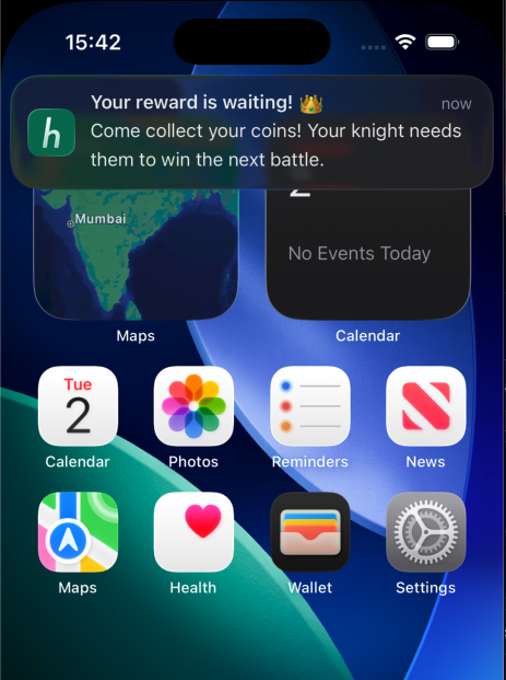 Proactive Engagement push message on iOS